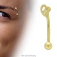thumbnail image 1 of 14k Solid Gold Jeweled Eyebrow Ring, 1 of 2