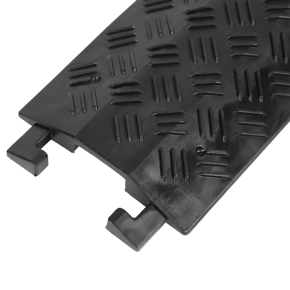 3 Pcs Rubber Speed Bump Black Heavy Duty Single Channel Rubber Speed Bump Cable Protector Cover 95 x 13 x 1.6cm 