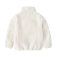 thumbnail image 3 of GYRATEDREAM Toddler Girls Boys Simple Stand Collar Plush Coat Baby Kids Solid Full Zip Warm Jacket Children Thicken Faux Furry Fleece Casual Tops for 2-11 Years, 3 of 8