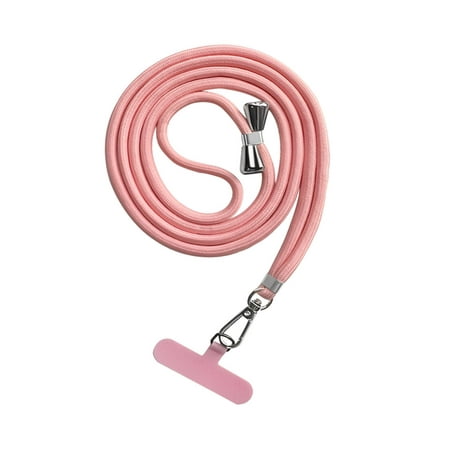 Image of Phone Lanyard Phone Safety Strap Anti Lost Crossbody Universal Safety Tether Tab System Phone Neck Strap for Cycling Outdoor Climbing Pink