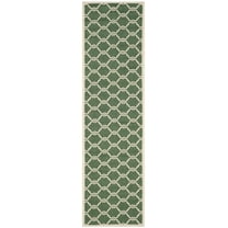 SAFAVIEH Courtyard Estelle Geometric Indoor/Outdoor Runner Rug, Dark Green/Beige, 2'3" x 12'
