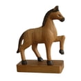 thumbnail image 3 of Estatua de caballo decorativa de madera, centro de mesa artesanal retro, adorno ornamental de mesa. Grande, 3 of 9