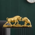 thumbnail image 3 of serony Resin Bear and Bull Statue Ornament Animal Sculpture for Bookcase Decor Gift, 3 of 9