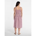 thumbnail image 3 of Time and Tru Women's and Women's Plus Sleeveless Smocked Peasant Midi Dress, Sizes XS-4X, 3 of 5