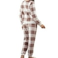 thumbnail image 4 of YAGHYAGH Womens Christmas Loungewear 2pcs Plaid Print Flannel Fleece Sleepwear Pajamas Set, 4 of 4