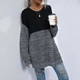 thumbnail image 2 of JUSLIO Cotton Womens Tops Relaxed Fit Knit Blouses Fashion Long sleeve Round Neck Blouses Black L, 2 of 9