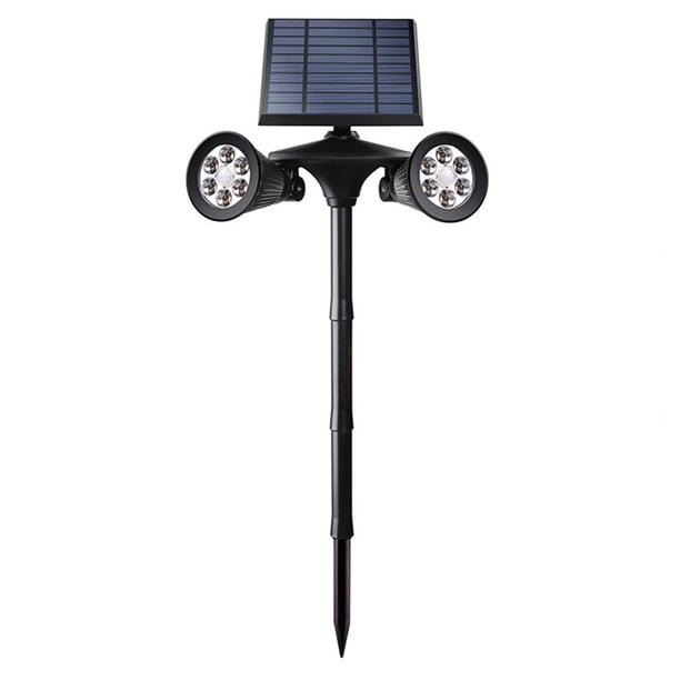 Luz Solar Para Césped De Doble Cabezal 4500Mah Luz De Paisaje Con Energía Solar Ip45 Luz De Camino De Luz Blanca Impermeable Para Jardín Patio Trasero Moyic HA017540-00