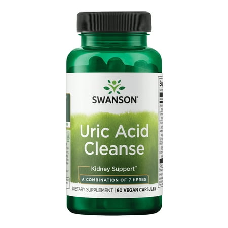 Swanson Uric Acid Cleanse - Natural Supplement Promoting Kidney Support - Features a Powerful Combination of 7 Herbs - (60 Veggie Capsules)
