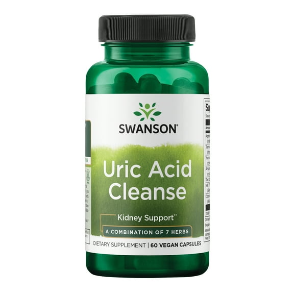 Swanson Uric Acid Cleanse - Natural Supplement Promoting Kidney Support - Features a Powerful Combination of 7 Herbs - (60 Veggie Capsules)