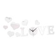 thumbnail image 2 of Reloj de pared con forma de corazón de amor, adhesivo decorativo para pared, arte creativo y silencioso para el hogar. Plata, 2 of 9