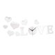 thumbnail image 2 of Pegatina de reloj de pared con forma de corazón de amor, acabado de espejo práctico y elegante. Plata, 2 of 9