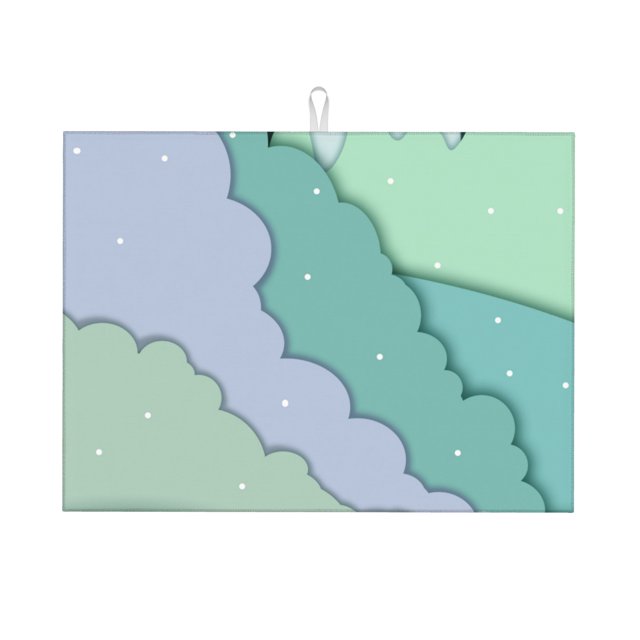 Tapis Drying Absorbant et Antidérapant pour Cuisine, Abstract Winter Pattern Microfibre Grand Coussin Drying, 18 x 24 Po