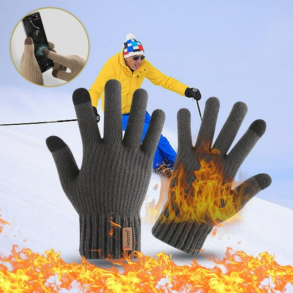 Boovnll Winter Gloves Women, Winter Knit Gloves Warm Full Men Women with Upgraded Screen -Slip Glove Fleece Lined, Winter Gloves Men, Gloves Winter, Winter Gloves
