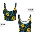 thumbnail image 5 of Lsque Sunflowers And Blue Flower Printed Women'S Sports Bra, Compression, Moisture Wicking, High-Impact Sports Bra For Women,Supportive sports bra-Small, 5 of 9