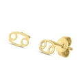 thumbnail image 2 of JewelStop 14K Yellow Gold Polished Finish Cancer Stud Earrings with Push Back Clasp., 2 of 3