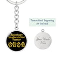 thumbnail image 2 of American Staffordshire Terrier Mama Circle Keychain Stainless Steel or 18k Gold Dog Mom Pendant, 2 of 12