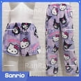 thumbnail image 1 of Miniso Sanrio Kuromi-pantalones de pijama holgados para mujer, ropa de estar por casa con dibujos animados, Hello Kitty, dos piezas, 1 of 5
