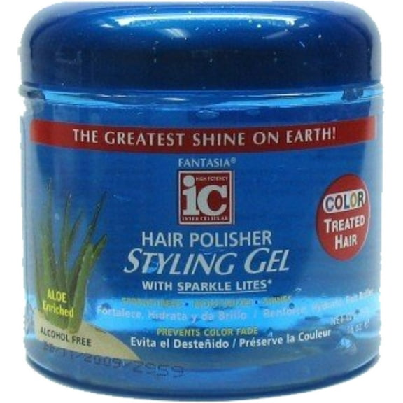 Fantasia Hair Polisher Styling Gel for Color Treated Hair, 16 oz (Pack of 3)