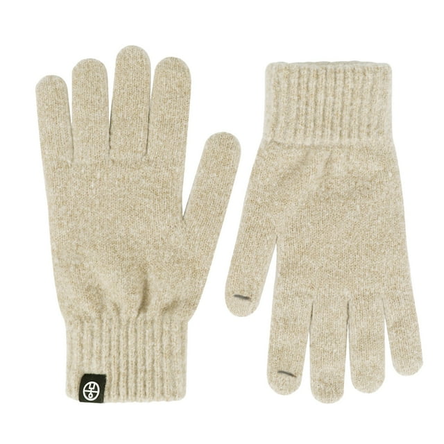 GDREDA Wool Knitted Winter Gloves for Couples Outdoor Cold Weather Warmth and Touchscreen Compatibility Beige,One Size