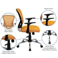 thumbnail image 4 of UrbanPro Mid Back Mesh Office Chair in Orange, 4 of 8
