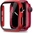 thumbnail image 1 of Compatible Apple Watch 40mm Case Se 2022 Shell with Screen Protector Anti-Scratch Shockproof Hard PC and Tempered Glass Film Bumper Case for Apple Watch Series 6 Series 5 Series 4 SE 40mm(Red), 1 of 5