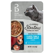Pure Balance Classic Starters Gourmet Cat Treats, Flaked Tuna & Shrimp in Broth, 1.4 oz
