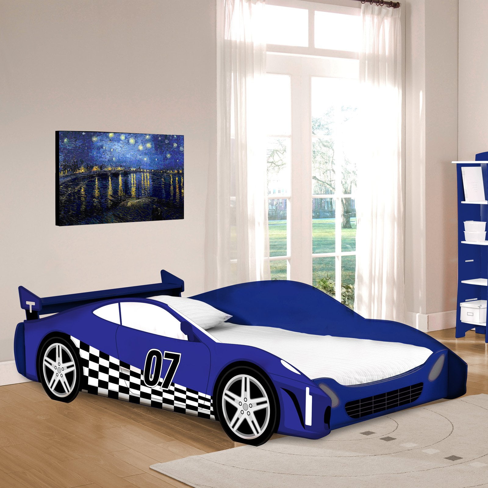 Legare Race Car Twin Bed Com, Blue Race Car Bed Twin