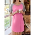 thumbnail image 3 of Avidlove Women Nightgowns Short Sleeve Sleep Shirts Crew Neck Nightdress Soft Sleepwear, 3 of 6