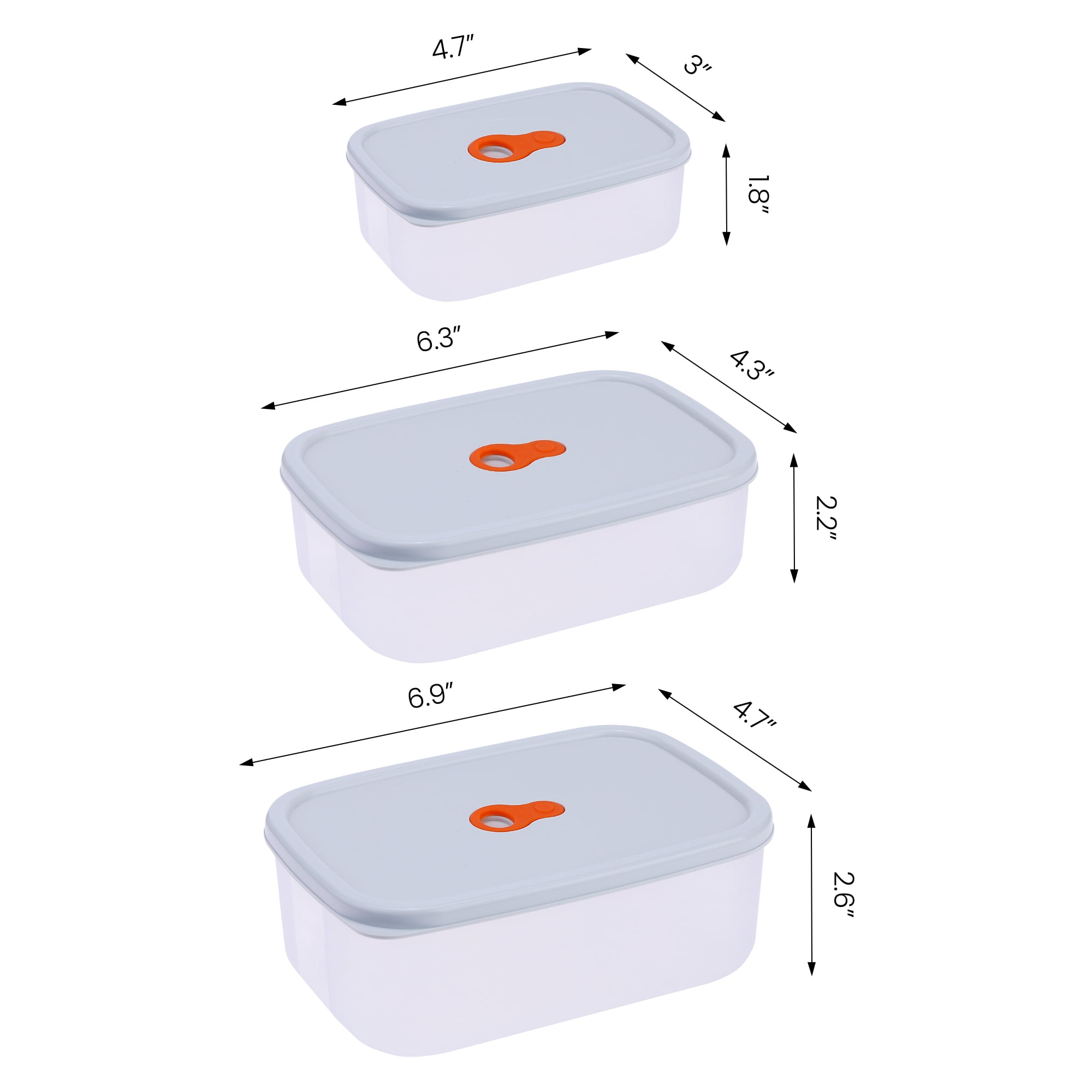 Unique Bargains Meal Prep Food Containers 3 Packs Rectangle