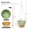 thumbnail image 2 of QCQHDU 2 Pack 10 inch Plastic Green Hanging Planters with 3 Hooks, Hanging Plant Pot Basket with Drainage Hole for Garden Home, 2 of 6