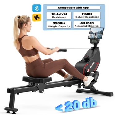 Winfita Rowing Machine for Home, 350 LB Capacity, 16-Level Silent Resistance, Magnetic Rower, Full-Body Workout Compact Rowing Machine for Cardio & Strength with APP Support