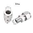 thumbnail image 3 of Unique Bargains Raccord de Tube de Compression NPT1/4 Mâle x 1/2 Tube OD avec Double Viroles 3pcs, 3 of 4