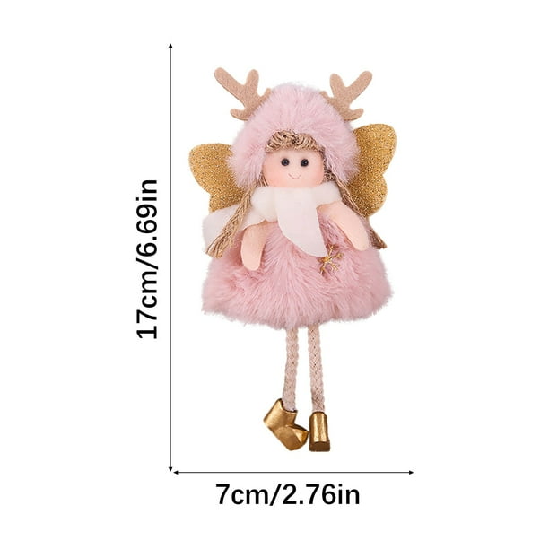 Colgante de decoración navideña con forma de árbol de Navidad, colgante de tela con forma de cuerno de ciervo para niña.