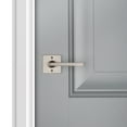 thumbnail image 2 of Baldwin Reserve HDSQURCSR150 Half Dummy Handleset Right Hand Square Lever and Contemporary Square Rose Satin Nickel Finish, 2 of 7