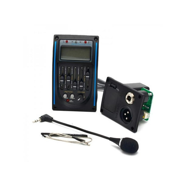 5Band Guitar Preamp EQ Equalizer Piezo Pickup Amplifier LCD Tuner MIC