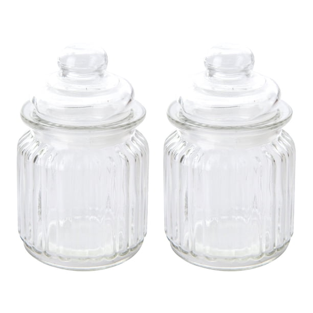2 recipientes herméticos para alimentos, de vidrio, vacíos, para almacenar granos, té, café, granos y frutos secos (230 ml)