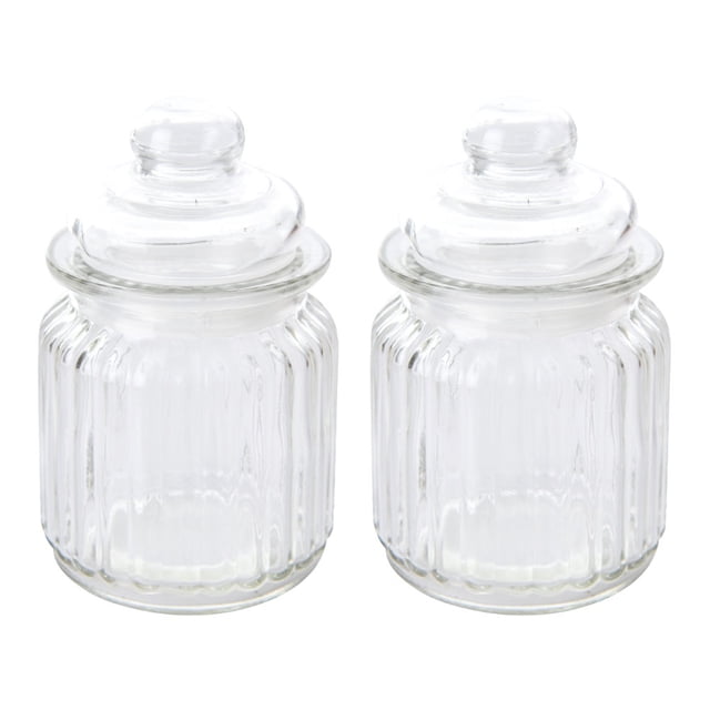 2 recipientes herméticos para alimentos, de vidrio, vacíos, para almacenar granos, té, café, granos y frutos secos (230 ml)