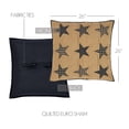 thumbnail image 3 of VHC Brands Teton Star Quilted Euro Sham 26x26 Country Patchwork Design, Navy and Tan, 3 of 5