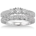 thumbnail image 2 of 2.00 carat Antique Bridal set with Round Cut diamond in 10k White Gold, 2 of 3