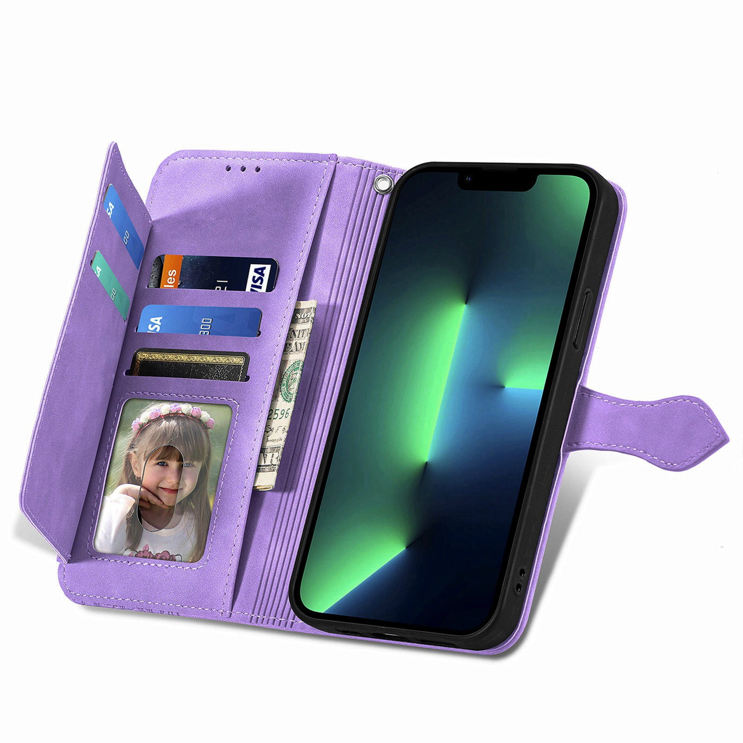 ETFAST Wallet Multi Card Slot Flip Zipper Leather Case For Realme C67 C65 C55 C53 C51 C35 C33 C30S C21Y C25Y C21 C15 C12 C25S V30T V30 V25 V20 V15  Phone case