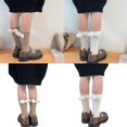 thumbnail image 2 of Comfortable Baby Girls Socks Lambswool Angel Wing Socks Unisex Boys Foot Wear Socks Solid Color for Children 3-10Y White, 2 of 4