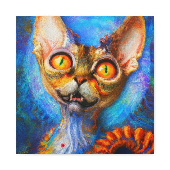 Devon Rex Regal Portrait - Canvas
