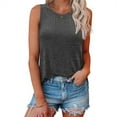 thumbnail image 6 of TKLPEHG Sleeveless Tank Tops for Women Crew Neck Basic Tank Top Sleeveless T Shirt Loose Lightweight Casual Comfy Summer Clothes Solid Color Fashion Blouses (Dark Gray,XL), 6 of 8