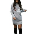 thumbnail image 2 of Neewe Womens Sweatshirt Dresses Christmas Crewneck Long Sleeve Shift Dresses Trendy 2025 Fall Pullover Tops X-mas, 2 of 7