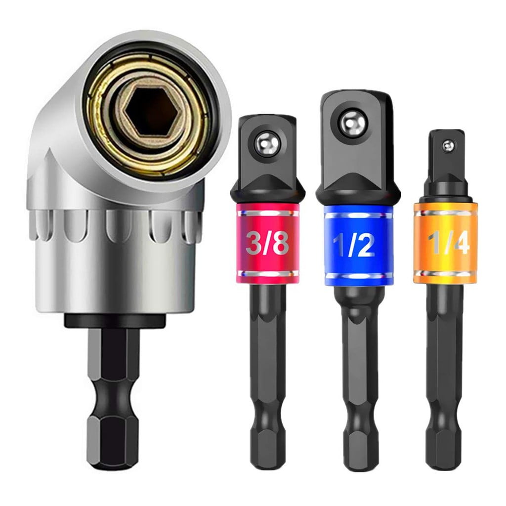 Drill Nut Bit Set With 105° Right Angle Extension Screwdriver Drill