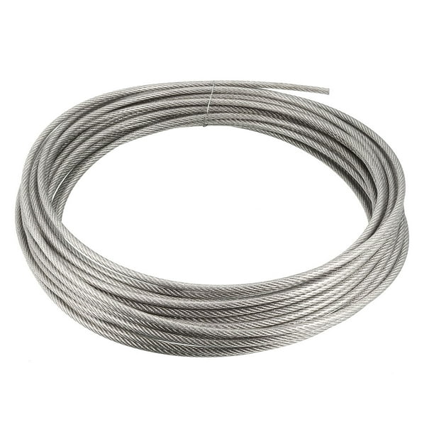 Stainless Steel Wire Rope Cable 4mmx12m 8 Gauge PVC Coated Hoist