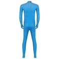 thumbnail image 5 of YONGHS Mens Spandex Open Face Zentai Suit Costume Back Zipper Unitard Full Cover Jumpsuit Bodysuit Sky Blue 190, 5 of 7