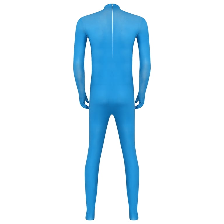 YONGHS Mens Spandex Open Face Zentai Suit Costume Back Zipper