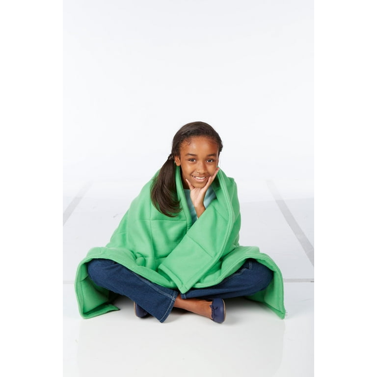 Abilitations Fleece Weighted Blanket Small 5 Pounds Green Walmart