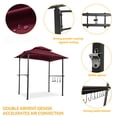 thumbnail image 3 of Unique Choice 8 x 5 ft. Steel Grill Gazebo Double Tier Top Canopy, Burgundy, 3 of 9